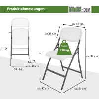 TRUTZHOLM Campingset rund Klapptisch rund Ø 120 cm mit 4 Klappstühlen Kunststoff / Stahl pulverbeschichtet Campingtisch Partytisch