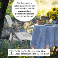 TRUTZHOLM Campingset rund Klapptisch rund Ø 120 cm mit 4 Klappstühlen Kunststoff / Stahl pulverbeschichtet Campingtisch Partytisch
