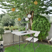 TRUTZHOLM Campingset eckig Klapptisch 120x60 cm mit 2 Klappstühlen Kunststoff / Stahl pulverbeschichtet Campingtisch Partytisch