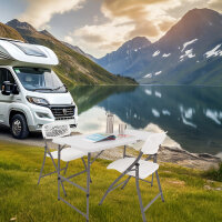 TRUTZHOLM Campingset eckig Klapptisch 120x60 cm mit 2 Klappstühlen Kunststoff / Stahl pulverbeschichtet Campingtisch Partytisch