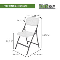 TRUTZHOLM Campingset eckig Klapptisch 120x60 cm mit 2 Klappstühlen Kunststoff / Stahl pulverbeschichtet Campingtisch Partytisch