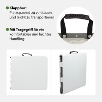 TRUTZHOLM Campingset eckig Klapptisch 120x60 cm mit 2 Klappstühlen Kunststoff / Stahl pulverbeschichtet Campingtisch Partytisch