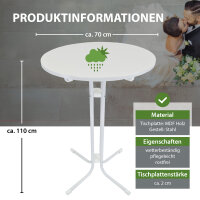 10x Stehtisch klappbar Ø 70 cm Höhe 110 cm Stahl Gastrotisch Partytisch Bistrotisch in Weiß