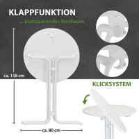 10x Stehtisch klappbar Ø 70 cm Höhe 110 cm Stahl Gastrotisch Partytisch Bistrotisch in Weiß