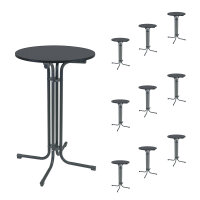 10x Stehtisch klappbar Ø 70 cm Höhe 110 cm...