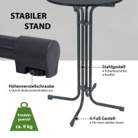 10x Stehtisch klappbar Ø 70 cm Höhe 110 cm Stahl Gastrotisch Partytisch Bistrotisch in Anthrazit