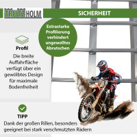 TRUTZHOLM Auffahrrampe 3-teilig klappbar 305 cm Alu grau Motorradrampe Verladerampe Pickup Rampe