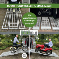 TRUTZHOLM Auffahrrampe 3-teilig klappbar 305 cm Alu grau Motorradrampe Verladerampe Pickup Rampe
