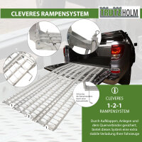 TRUTZHOLM Auffahrrampe 3-teilig klappbar 305 cm Alu grau Motorradrampe Verladerampe Pickup Rampe