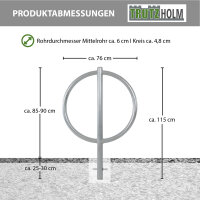 Fahrradanlehnbügel 115 x 76 cm Stahl feuerverzinkt Ø 60 mm zum Einbetonieren Fahrradständer Typ O