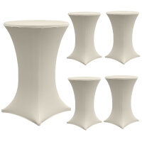 5x Stehtischhusse Stretch 70 cm beige Tischdecke Husse Bistrotisch Partytisch