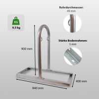 10 x Fahrradanlehnbügel  90 x 84 cm Stahl feuerverzinkt Ø 49 mm grau freistehend Fahrradständer Parker Typ U