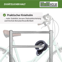 2x Fahrradanlehnbügel mit Knieholm 115x75 cm Stahl feuerverzinkt Ø 60 mm zum Einbetonieren Typ H