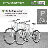 2x Fahrradanlehnbügel mit Knieholm 115x75 cm Stahl feuerverzinkt Ø 60 mm zum Einbetonieren Typ H