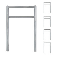 5x Fahrradanlehnbügel mit Knieholm 115x75 cm Stahl feuerverzinkt Ø 60 mm zum Einbetonieren Typ H