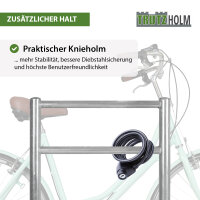 5x Fahrradanlehnbügel mit Knieholm 115x75 cm Stahl feuerverzinkt Ø 60 mm zum Einbetonieren Typ H