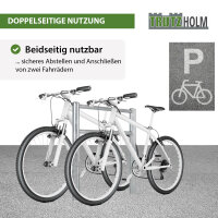 5x Fahrradanlehnbügel mit Knieholm 115x75 cm Stahl feuerverzinkt Ø 60 mm zum Einbetonieren Typ H