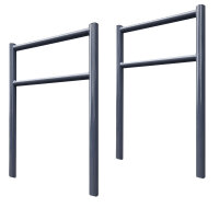 2x Fahrradanlehnbügel 115 x 75 cm Stahl Ø 60 mm mit Knieholm feuerverzinkt pulverbeschichtet Typ H