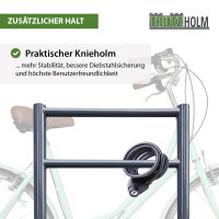 5x Fahrradanlehnbügel 115 x 75 cm Stahl Ø 60 mm mit Knieholm feuerverzinkt pulverbeschichtet Typ H
