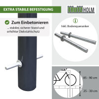 5x Fahrradanlehnbügel 115 x 75 cm Stahl Ø 60 mm mit Knieholm feuerverzinkt pulverbeschichtet Typ H