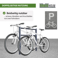 5x Fahrradanlehnbügel 115 x 75 cm Stahl Ø 60 mm mit Knieholm feuerverzinkt pulverbeschichtet Typ H