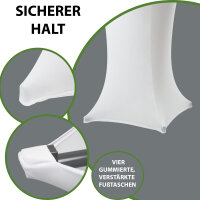 2x Stehtischhusse Stretch 70 cm weiß Tischdecke Husse Bistrotisch Partytisch