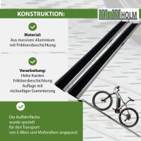 TRUTZHOLM 2x Auffahrschienen 183 cm 100 kg Alu grau Anti Rutsch Beschichtung E-Bike kleine Mofas