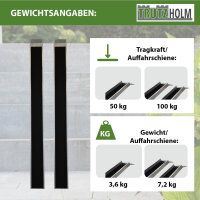TRUTZHOLM 2x Alu Auffahrschienen 194 cm Tragkraft 100 kg Alu Anti-Rutsch Beschichtung E-Bike Mofa