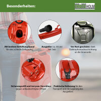 3x Metallkanister 20 Liter inkl. Ausgießer + Halterung rot Dieselkanister Benzinkanister