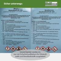 3x Metallkanister 20 Liter inkl. Ausgießer + Halterung rot Dieselkanister Benzinkanister