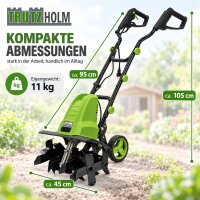 Motorhacke 24 Hackmesser 45 cm breit 22 cm tief 1500W Bodenhacke Transporträder klappbar Tragegriff