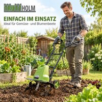 Motorhacke 24 Hackmesser 45 cm breit 22 cm tief 1500W Bodenhacke Transporträder klappbar Tragegriff