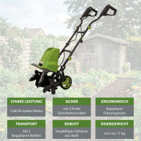 Motorhacke 24 Hackmesser 45cm breit 22 cm tief 1500W Bodenhacke Transporträder  klappbar Tragegriff