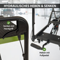 Scherenhubwagen hydraulisch 225 kg Tragkraft Hubbereich 23-72,5 cm 4 Rollen rutschfeste Plattform