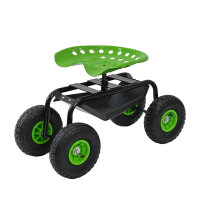 Gartenscooter mit Ablage Stahl 150 kg Sitzhöhe 44-52...