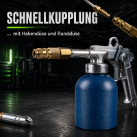 Druckbecherpistol zur Hohlraumversiegelung inkl. Schläuche Hakendüse Runddüse