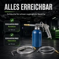 Druckbecherpistol zur Hohlraumversiegelung inkl. Schläuche Hakendüse Runddüse