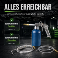 Druckbecherpistol zur Hohlraumversiegelung inkl. Schläuche Hakendüse Runddüse