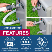 Bestway Wärmepumpe Air Energy 1200 W Poolheizung 58748 Titanium Wärmetauscher bis 30.000 Liter