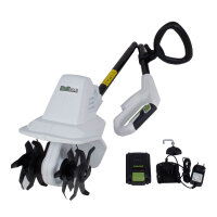 Akku Bodenhacke 20V/2.0Ah mit Akku und Ladegerät 19 cm Arbeitsbreite 24 Klingen 15,5 cm Arbeitstiefe Motorhacke
