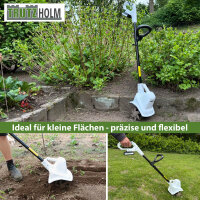 Akku Bodenhacke 20V/2.0Ah mit Akku und Ladegerät 19 cm Arbeitsbreite 24 Klingen 15,5 cm Arbeitstiefe Motorhacke