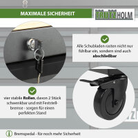 Werkstattwagen Star XL unbestückt 103 x 112 cm Stahl schwarz/grau 12 Schubladen Hartholzplatte