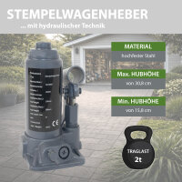Hydraulischer Stempelwagenheber 2 t Last 158 mm - 308 mm Hubhöhe