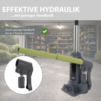 Hydraulischer Stempelwagenheber 2 t Last 158 mm - 308 mm Hubhöhe