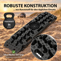 2x Anfahrhilfe 106x31x6 cm bis 5 t Sandboards Traktionshilfe Bergeboards Offroad inkl. Tasche