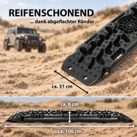 2x Anfahrhilfe 106x31x6 cm bis 5 t Sandboards Traktionshilfe Bergeboards Offroad inkl. Tasche