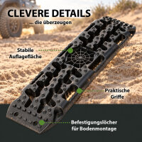 2x Anfahrhilfe 106x31x6 cm bis 5 t Sandboards Traktionshilfe Bergeboards Offroad inkl. Tasche