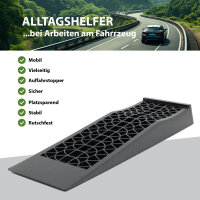 2x Auffahrrampe extraflach Traglast 5 t Kunststoff Auffahrkeile Autorampe für PKW Sportwagen Camper