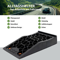 2x Auffahrrampe PKW 5t Auffahrkeile Kunststoff 42x23x8 cm Sicherheitsstopper rutschfeste Oberfläche