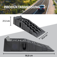 2x Auffahrrampe mit Überfahrstopper 90 x 28 x 22 cm 5 t Traglast Kunststoff Auffahrkeil Wohnmobil